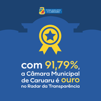 Câmara Municipal de Caruaru recebe certificação Ouro do Radar da Transparência Nacional